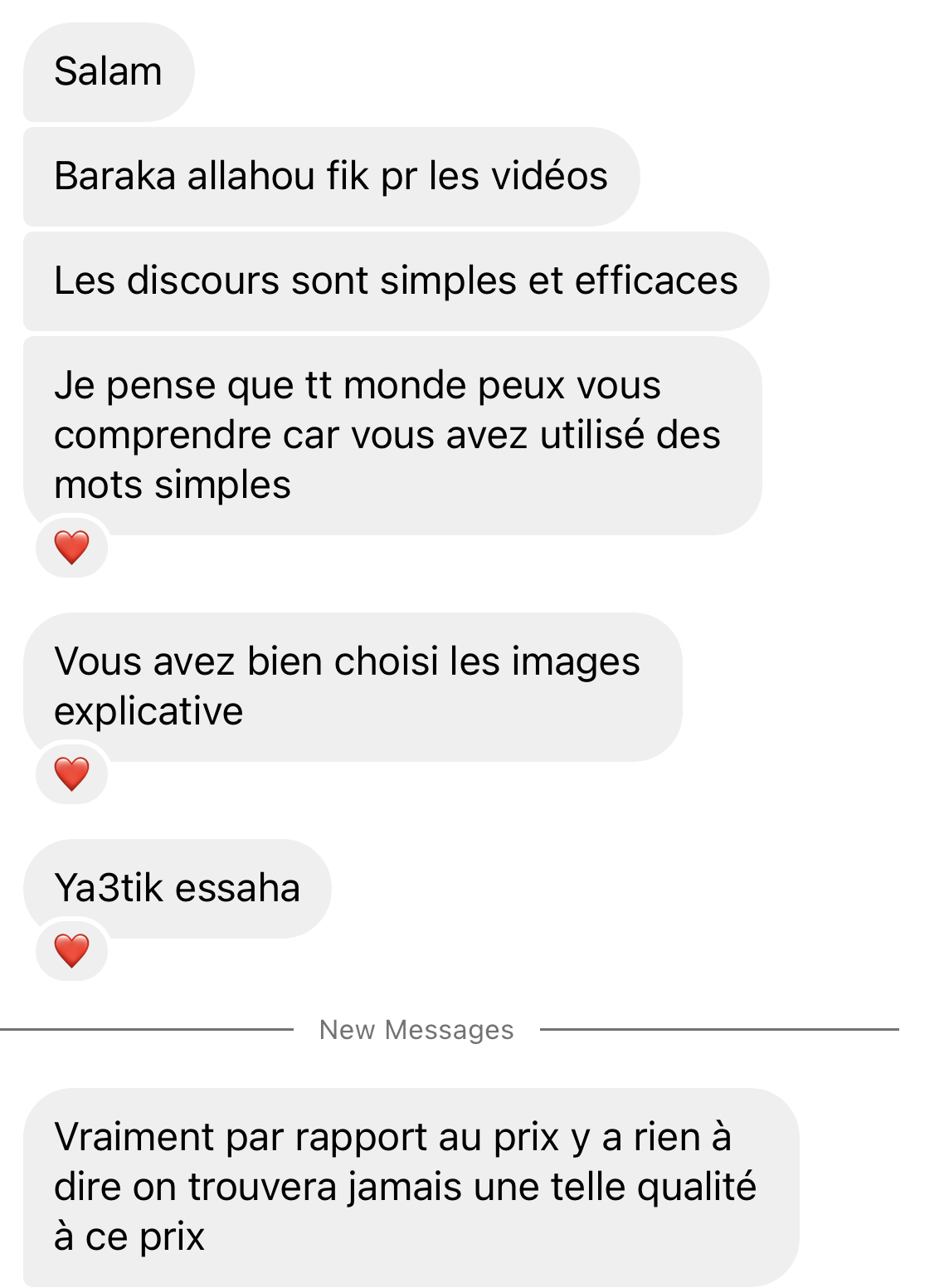Retour sur la qualité du cours — discours simples, images explicatives, excellent rapport qualité/prix